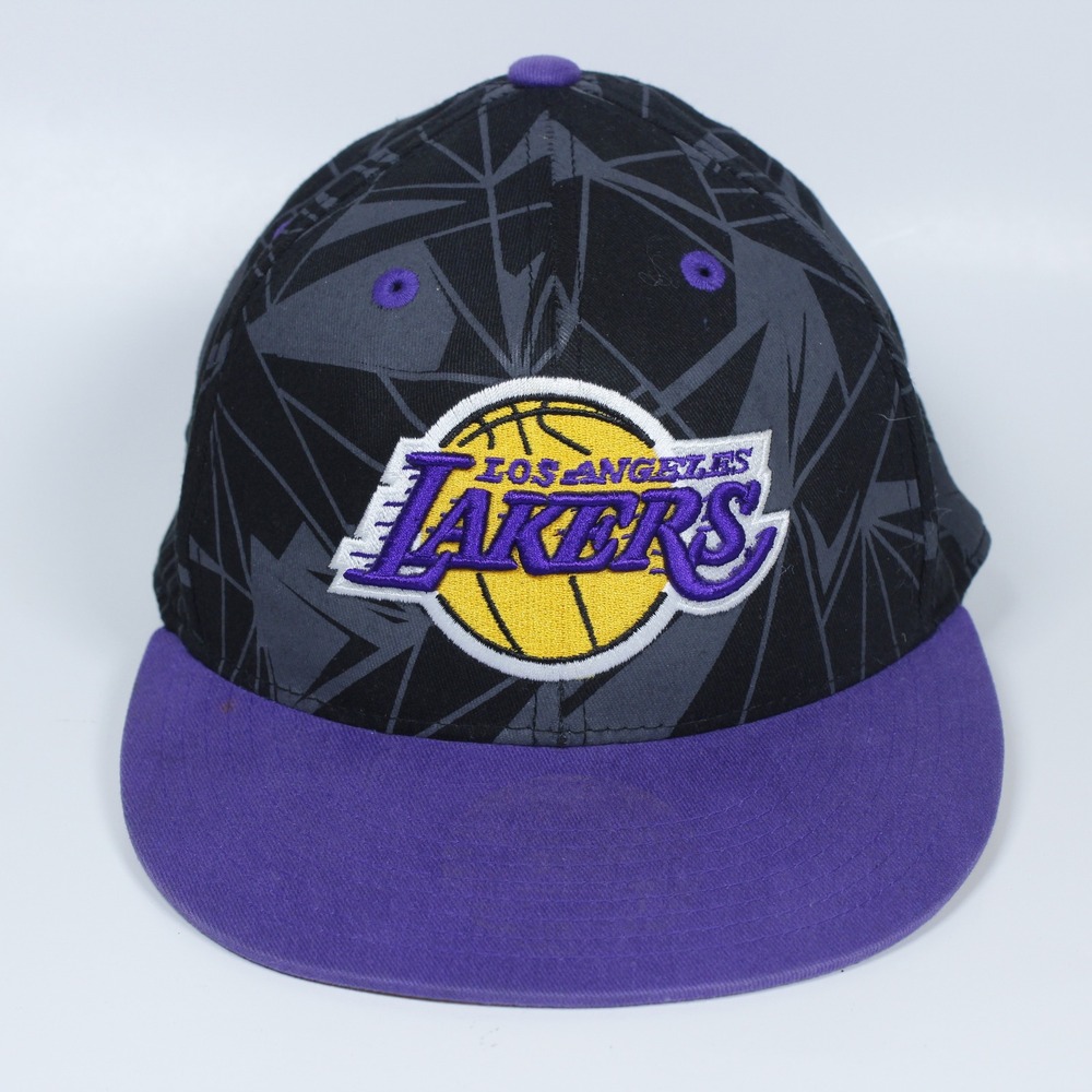 adidas Los Angeles Lakers NBA Snapback‎ Hat – Flat Brim, Black & Purple